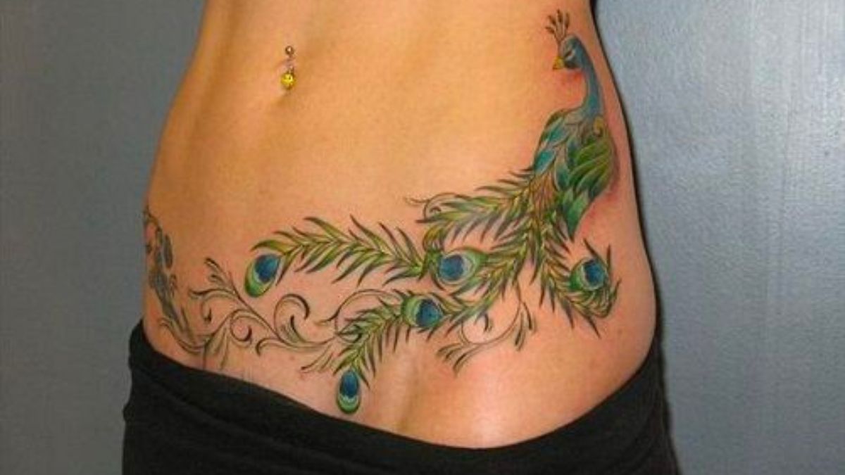 Perfect example of pregnancy stretch mark tattoo cover up
